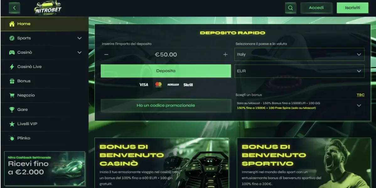 NitroBet Italia 2026 - Casino Online Non AAMS